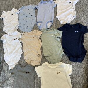 10 pieces Nike Kids Bodysuit Collection - White, Gray, Blue, Navy